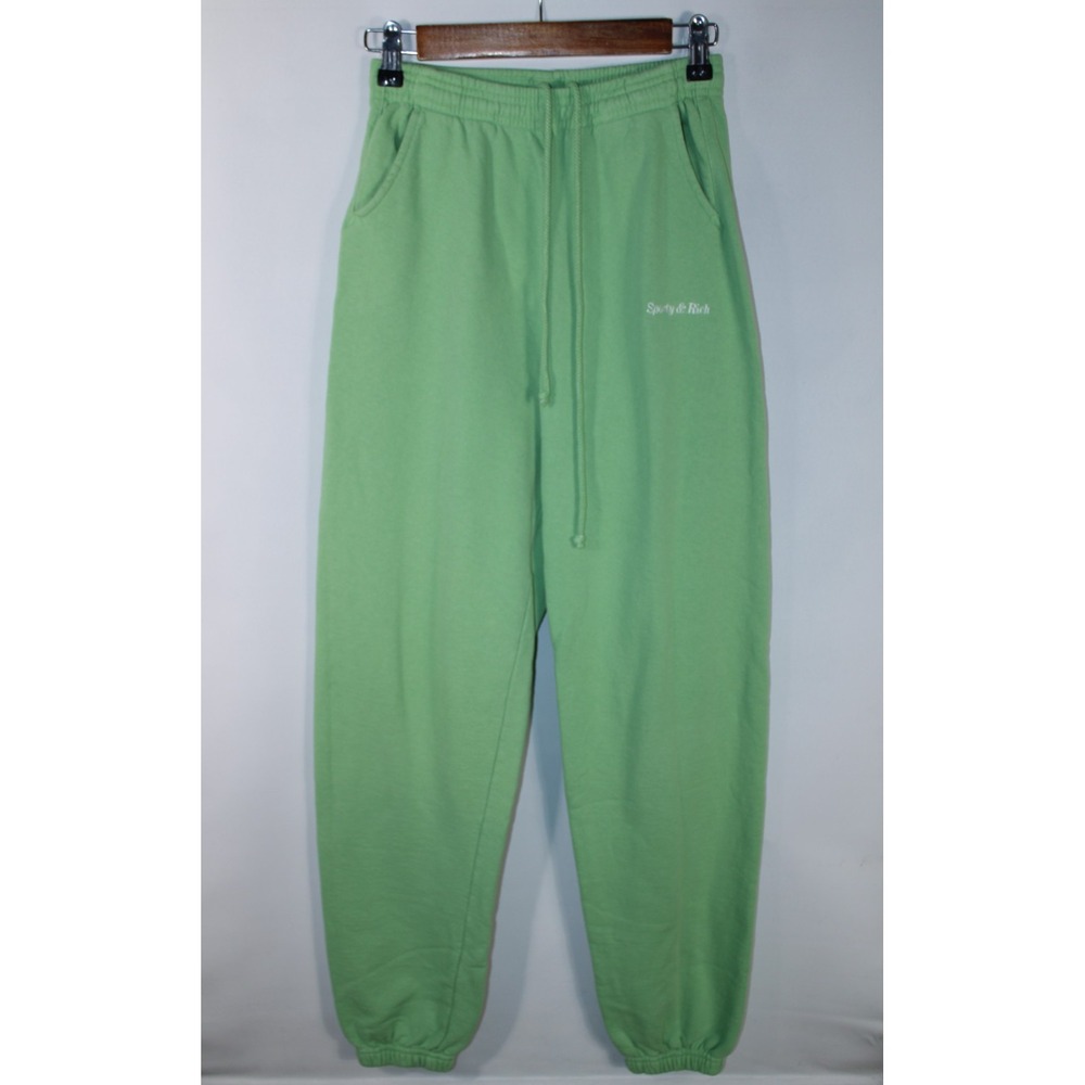 Sporty & Rich Women's XS Green Elastic Waist Sweatpants